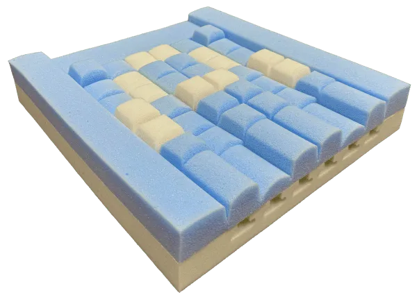 Sitzkissen CUBE FLEXi mit PU-Bezug 8 cm blau-grau | 48 x 48 cm